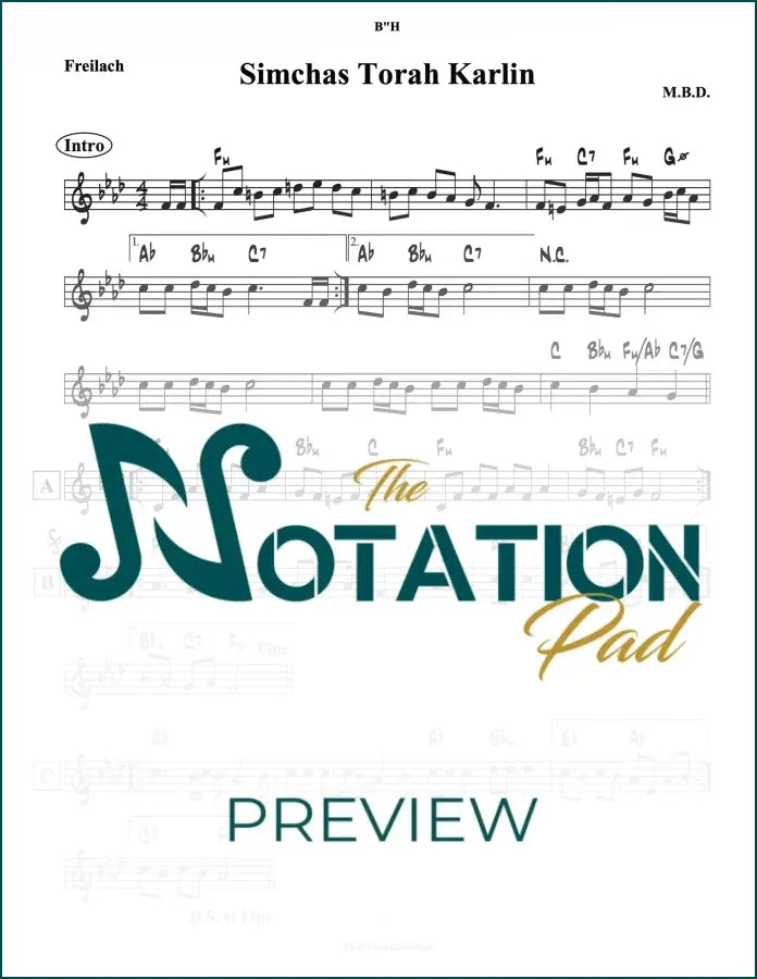 Simchas Torah Karlin - MBD Lead Sheet Sheet Music