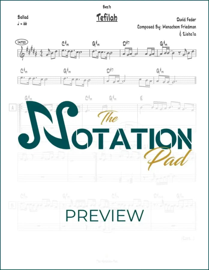 Tefilah - Feder - 2-Liner - Sheet Music