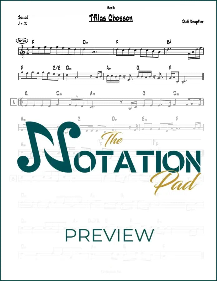 Tefilas Chosson Lead Sheet Sheet Music