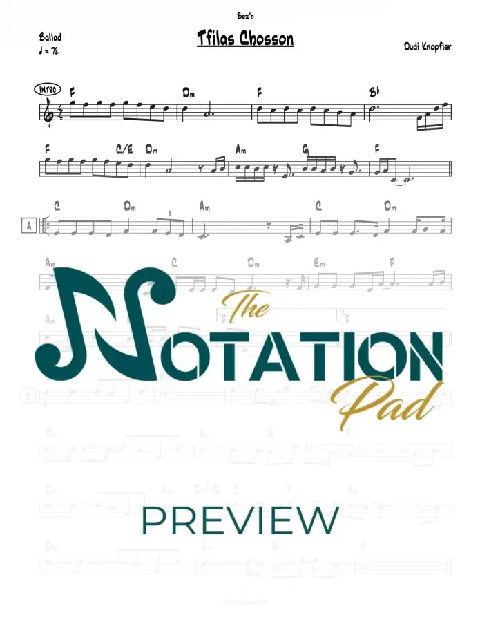 Tefilas Chosson Lead Sheet Sheet Music