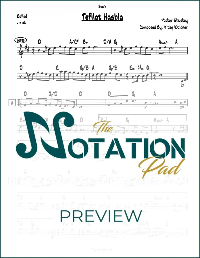 Tefilas Hashla - Shwekey Lead Sheet Sheet Music