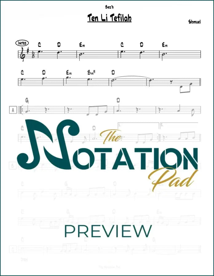 Ten Li Tefilah - Shmuel Lead Sheet Sheet Music