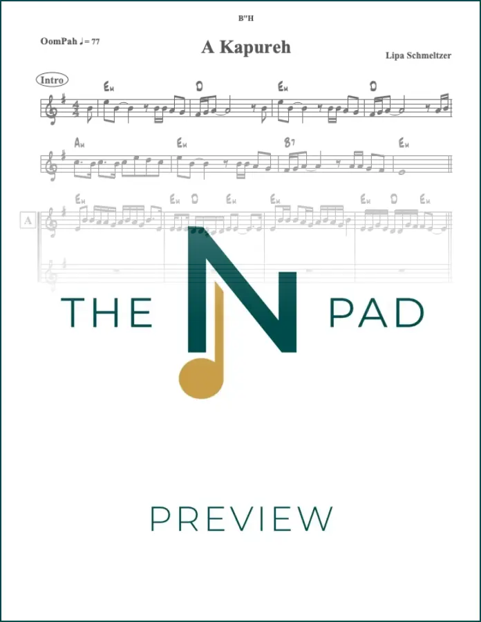 Sheet music for "A Kapureh - Lipa" by The Notation Pad, featuring lead sheet with musical notation and lyrics.