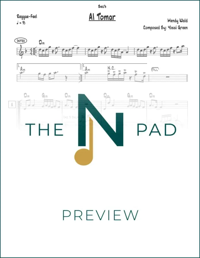 Sheet music for "Al Tomar" by Wald, published by The Notation Pad, showing musical notes on a printed lead sheet.