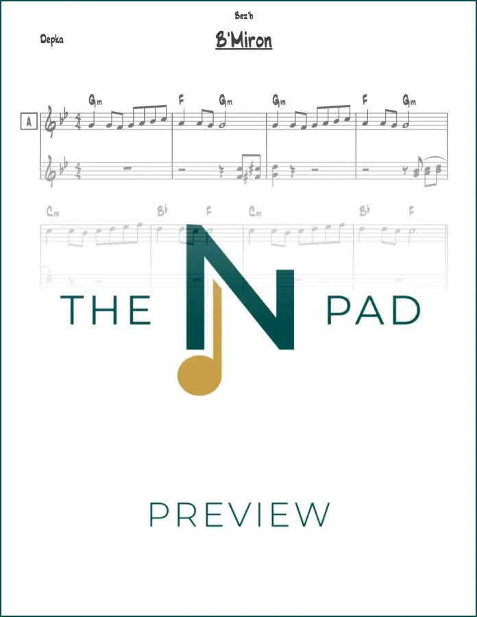 Sheet music lead sheet titled "In Miron" by B&