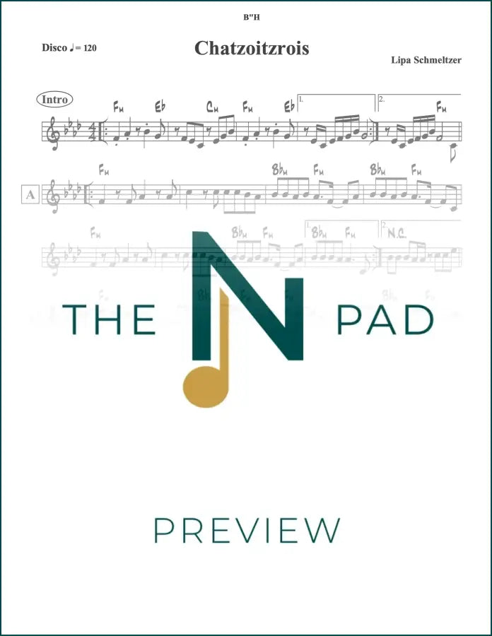 Sheet music for "Lipa" by Chatzoitzrois from The Notation Pad, showing musical notes on a lead sheet.