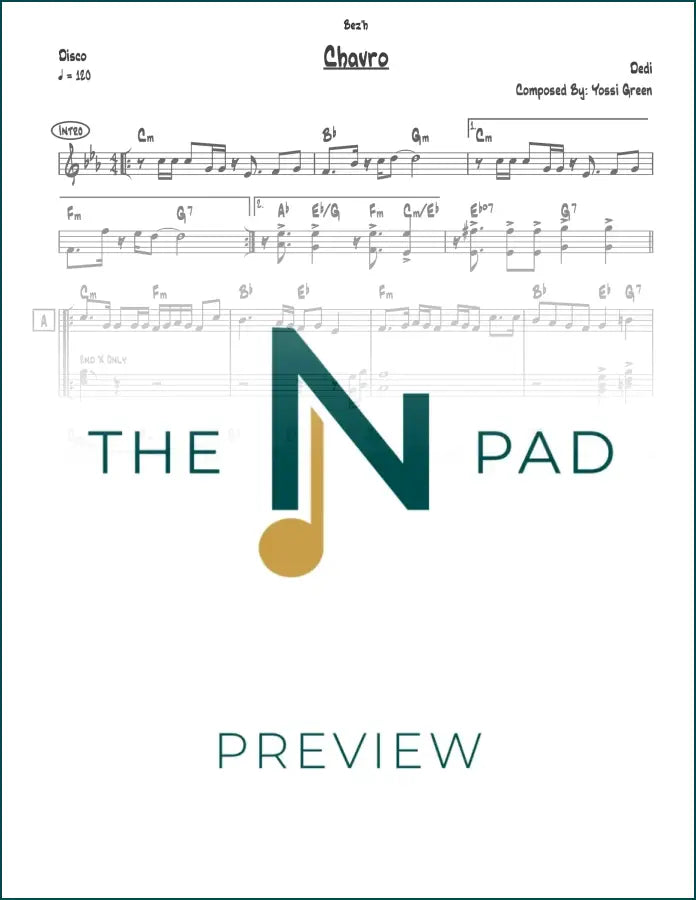 Sheet music for "Chavro" by The Notation Pad, a lead sheet with musical notation on a printed music page.