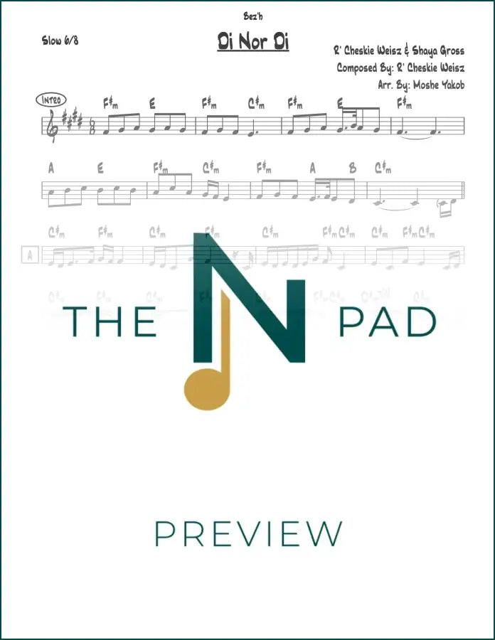 Sheet music for "Cheskie Weisz" by Di Nor Di, published by The Notation Pad, featuring musical notation on the lead sheet.