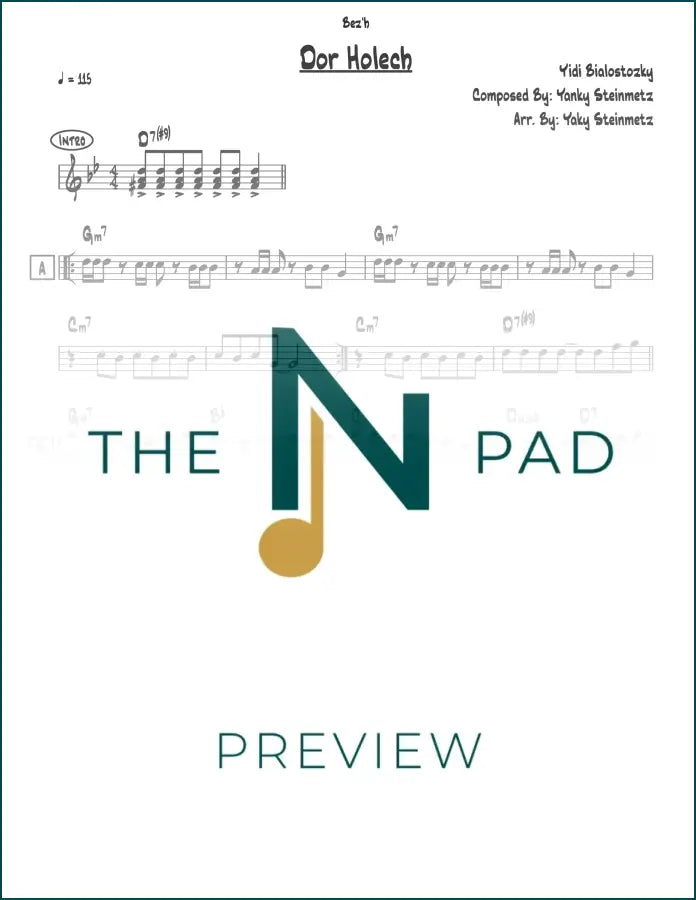 Sheet music for "Dor Holech" by Bialostozky from The Notation Pad, featuring musical notes and notation on a printed lead sheet.