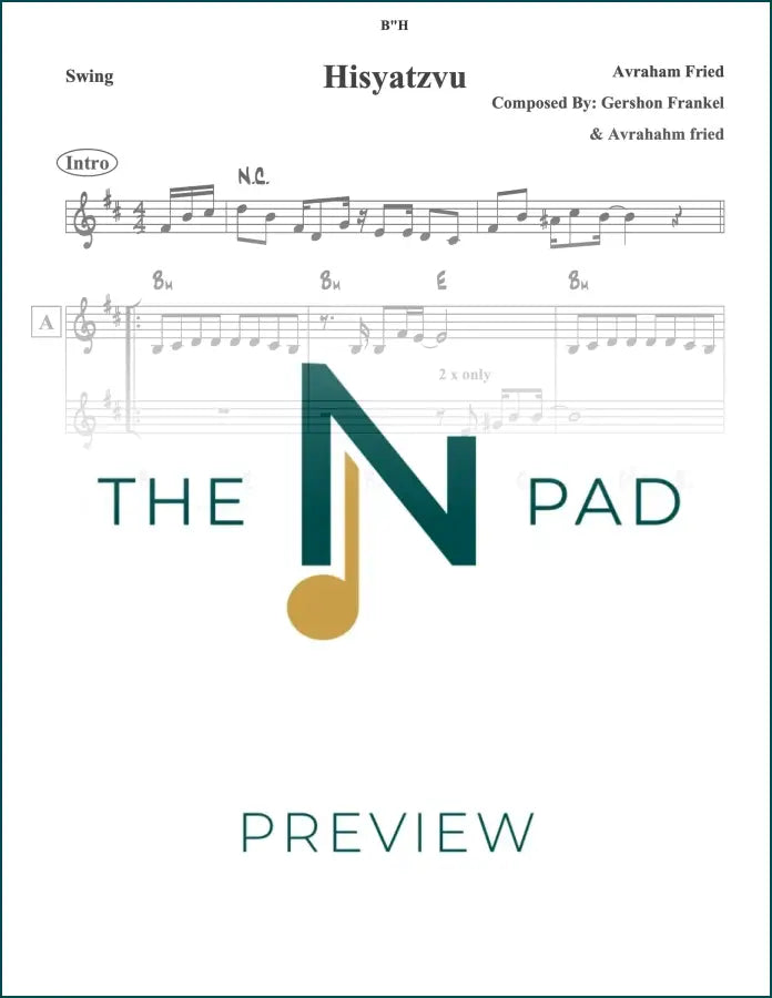 Sheet music titled "Hisyatzvu - Fried" by The Notation Pad, showing musical notes and notation on a lead sheet.