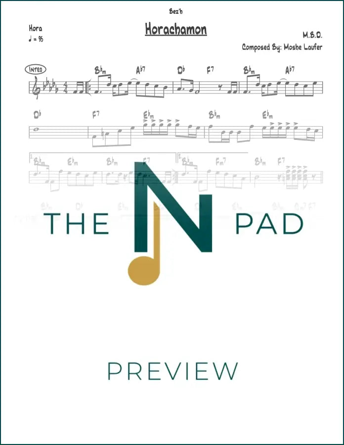 Sheet music for "Horachamon" by The Notation Pad, featuring a lead sheet with musical notes on a clean background.