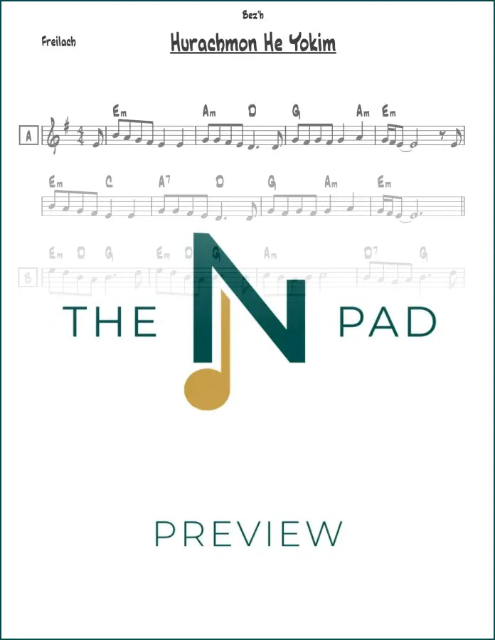 Sheet music for Horachamon He Yokim by The Notation Pad, displayed as a lead sheet with musical notation.