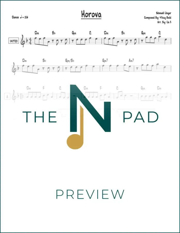 Sheet music for "Ungar" by Horova from The Notation Pad, featuring a detailed lead sheet with musical notation.