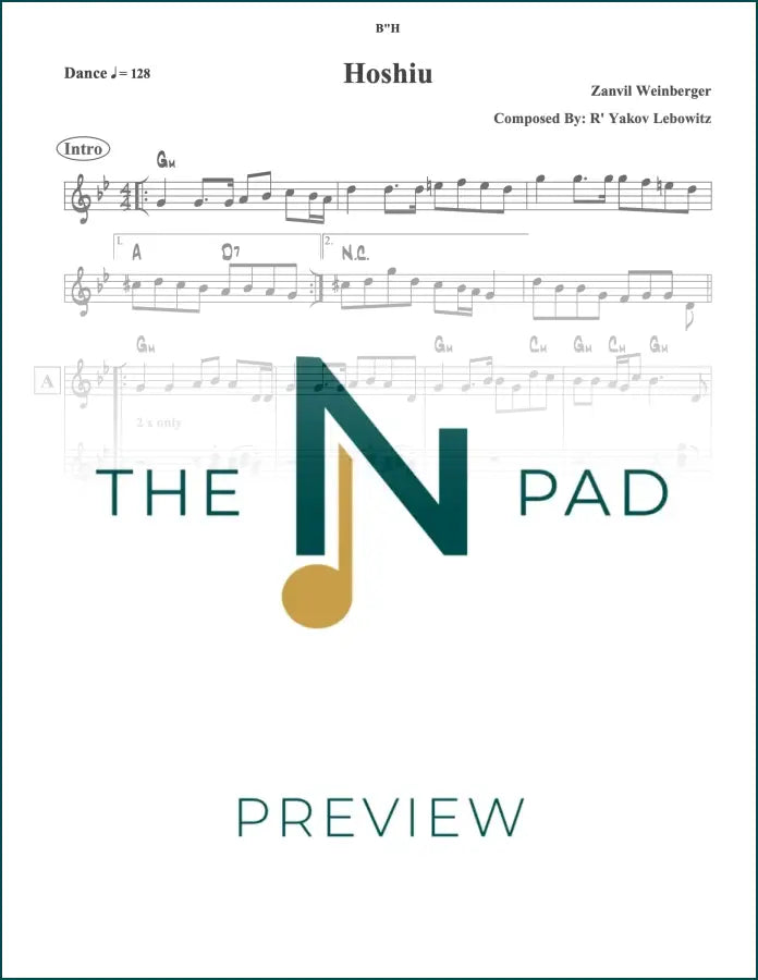 Sheet music for "Hoshiu - Zanvil" by The Notation Pad, featuring lead sheet music in a digital format.