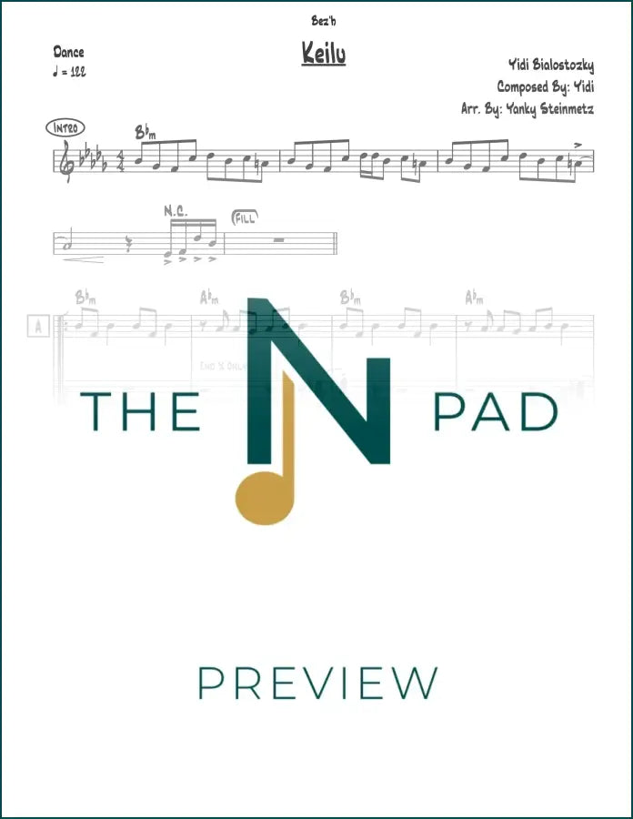 Sheet music titled "Keilu - Bialostozky" by The Notation Pad, showing musical notation on a printed lead sheet.