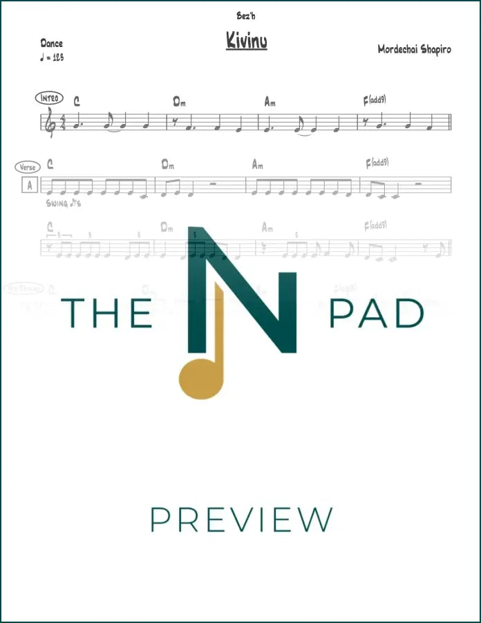 Kivinu sheet music by The Notation Pad, a lead sheet with musical notation on a clean white background.
