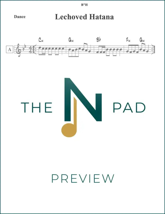 Sheet music for Lechovod Hatana traditional song by The Notation Pad, featuring lead sheet and musical notation.