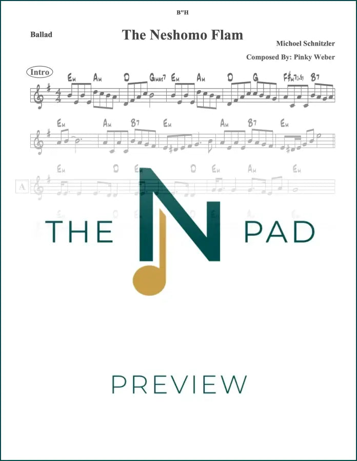 Sheet music for Lechtele / The Neshomo Flam by Michoel, published by The Notation Pad, featuring musical notation on a white background.