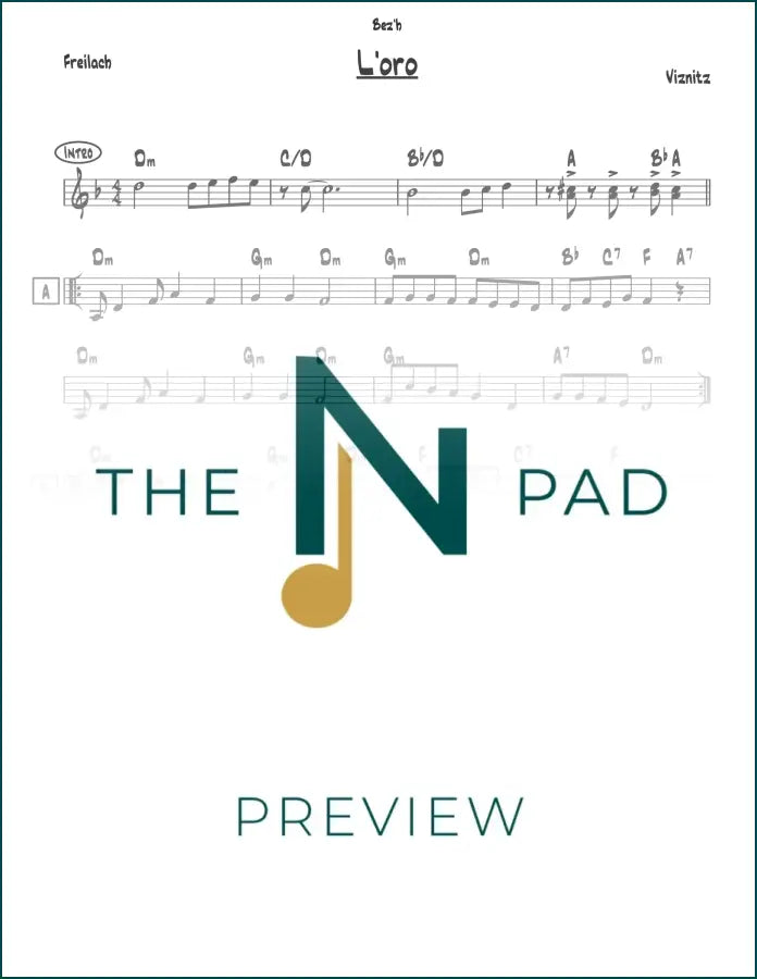 Leoro lead sheet music by The Notation Pad, featuring musical notation on a printed sheet for musicians.