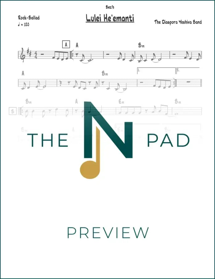 Sheet music titled "Lulei Hemanti" by The Notation Pad, featuring lead sheet notation on a clean background