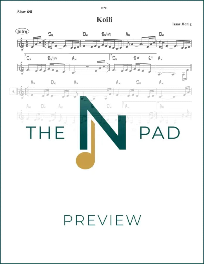 Sheet music titled "Maskil / Koili - Honig" from The Notation Pad, showing musical notation on a page.