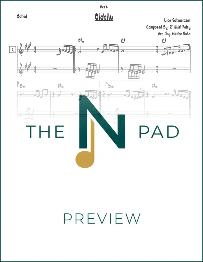 Sheet music for "Lipa" by Ochilo, a lead sheet from The Notation Pad, showing musical notes on a printed page.