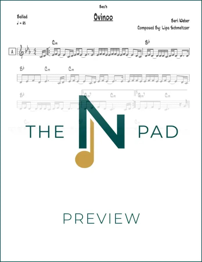Sheet music for Ovinoo / Elokeini - Beri by The Notation Pad, featuring lead sheet notation on a clean background.