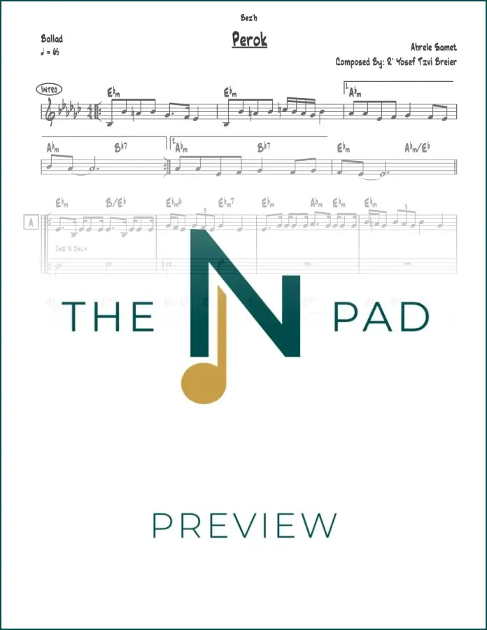 Sheet music titled "Samet" by Peroik from The Notation Pad, showing musical staff and notes on a clean white background.