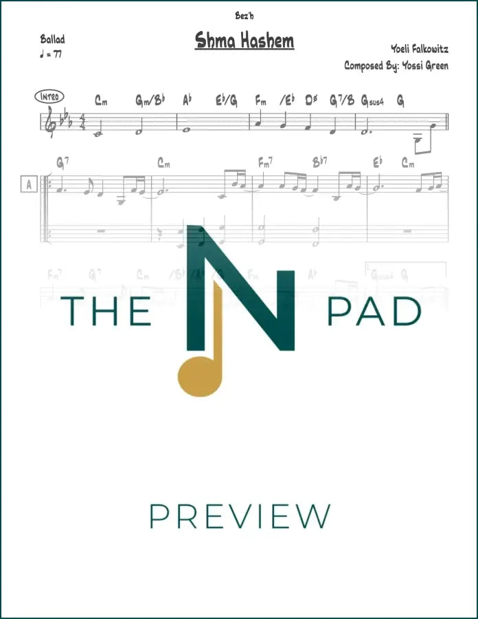 Sheet music for Shema Hashem by Y Falkowitz, published by The Notation Pad, featuring musical notation on a clean white background.