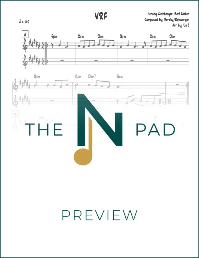 Sheet music for "Beri / Hershy" by The Notation Pad, featuring lead sheet notation for VRF.