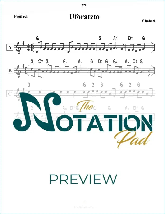 Uforatzto - Chabad Lead Sheet Sheet Music