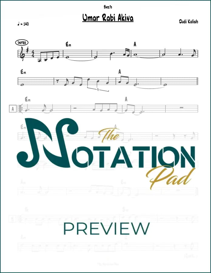 Umar Rabi Akiva - Kalish - Lead Sheet - Sheet Music