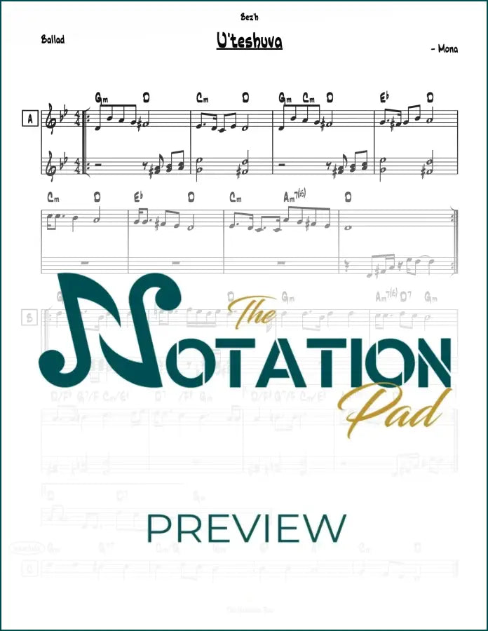 Uteshuvah 2-Liner Sheet Music