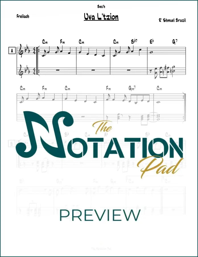 Uva L’tzion - Brazil - 2-Liner - Sheet Music