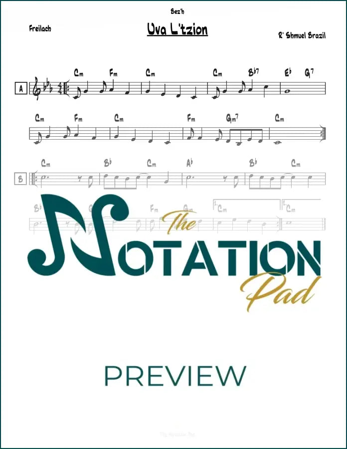 Uva L’tzion - Brazil - Lead Sheet - Sheet Music