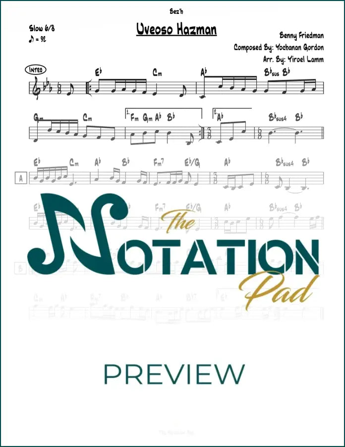 Uveoso Hazman Benny Lead Sheet Sheet Music