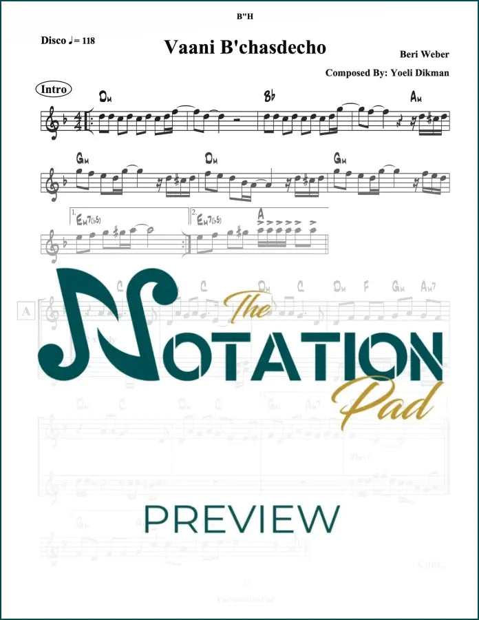 Vaani Bechasdecha - Beri - 2-Liner - Sheet Music