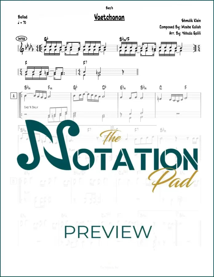 Vaetchanen - Shmulik Klein 2-Liner Sheet Music