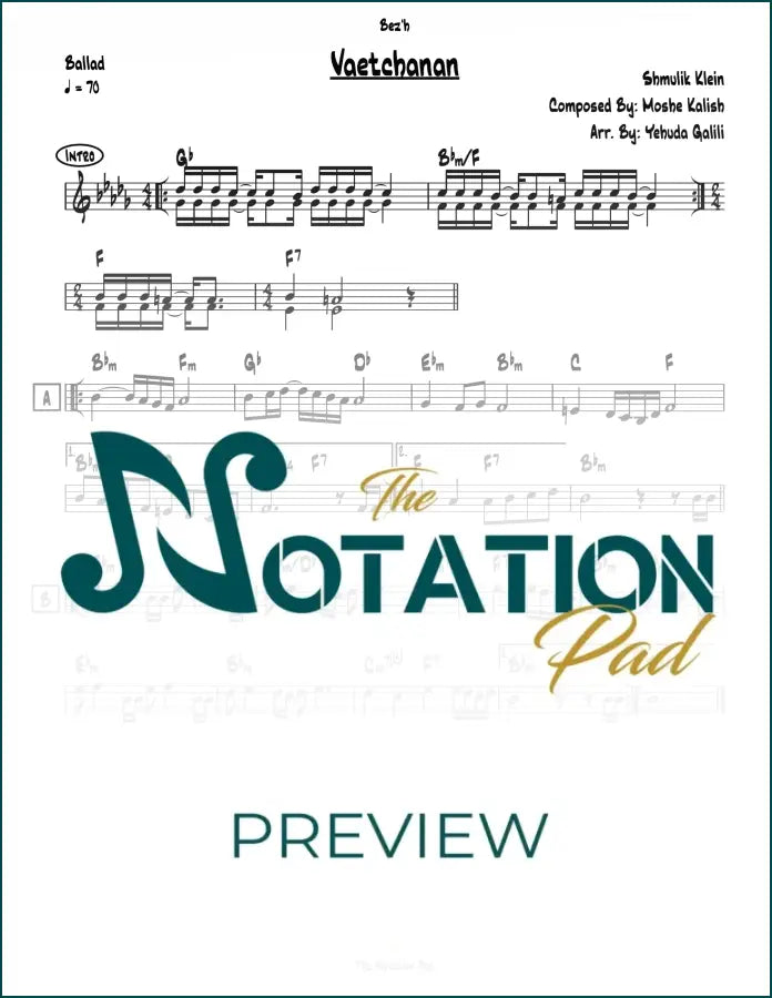 Vaetchanen - Shmulik Klein Lead Sheet Sheet Music