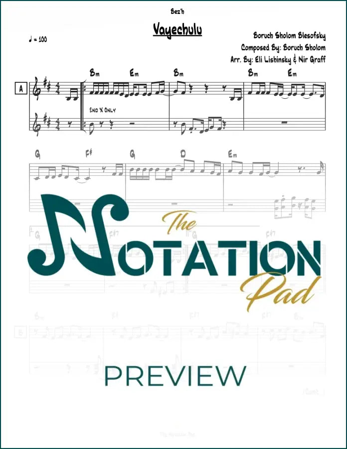 Vayechulu - Boruch Sholom - 2-Liner - Sheet Music