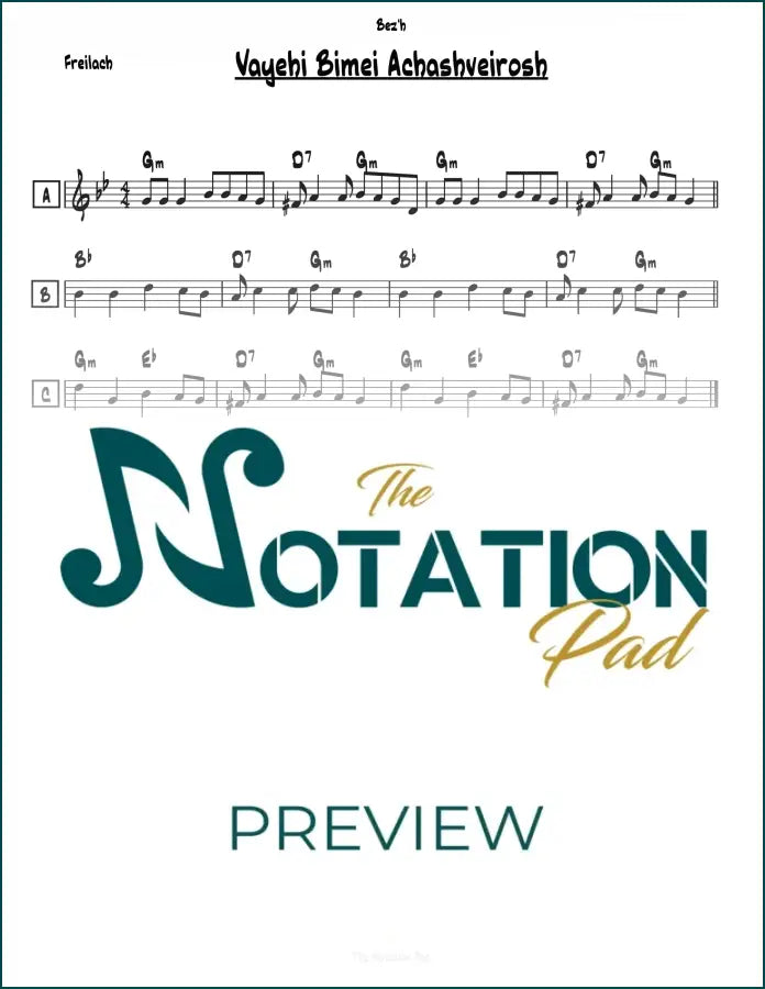 Vayehi Bimei Achashveirosh Lead Sheet Sheet Music