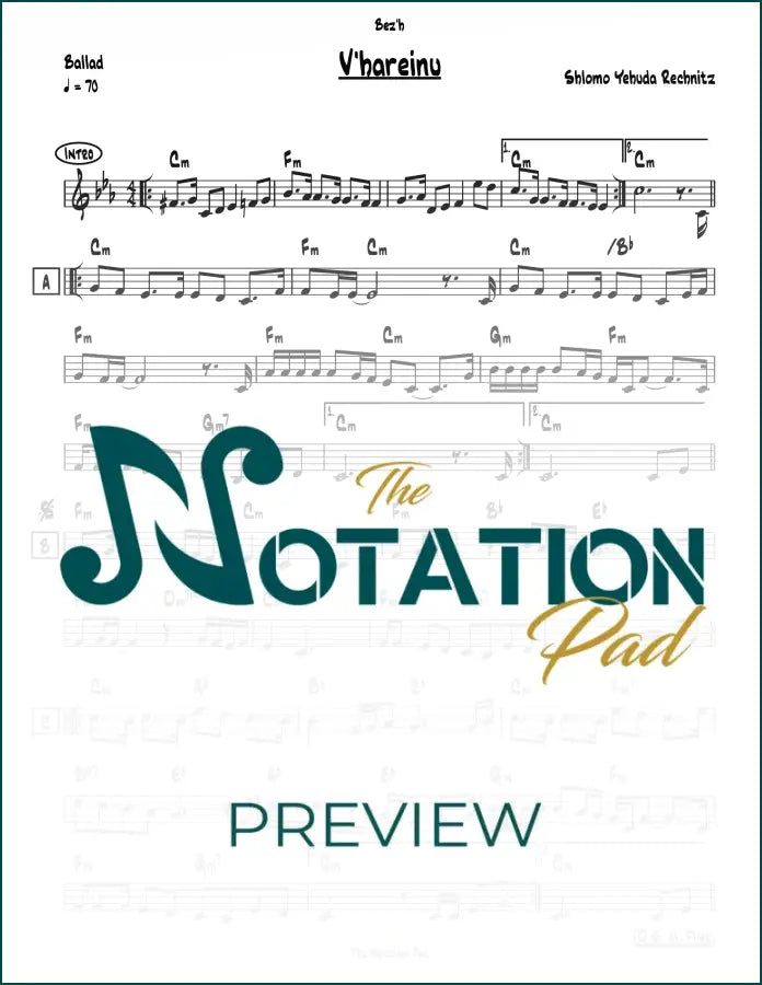 Vehareinu - Rechnitz Lead Sheet Sheet Music