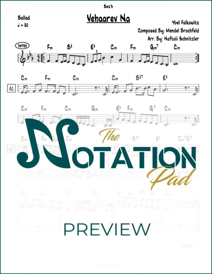 Veharev Nu - Falkowitz - 2-Liner - Sheet Music