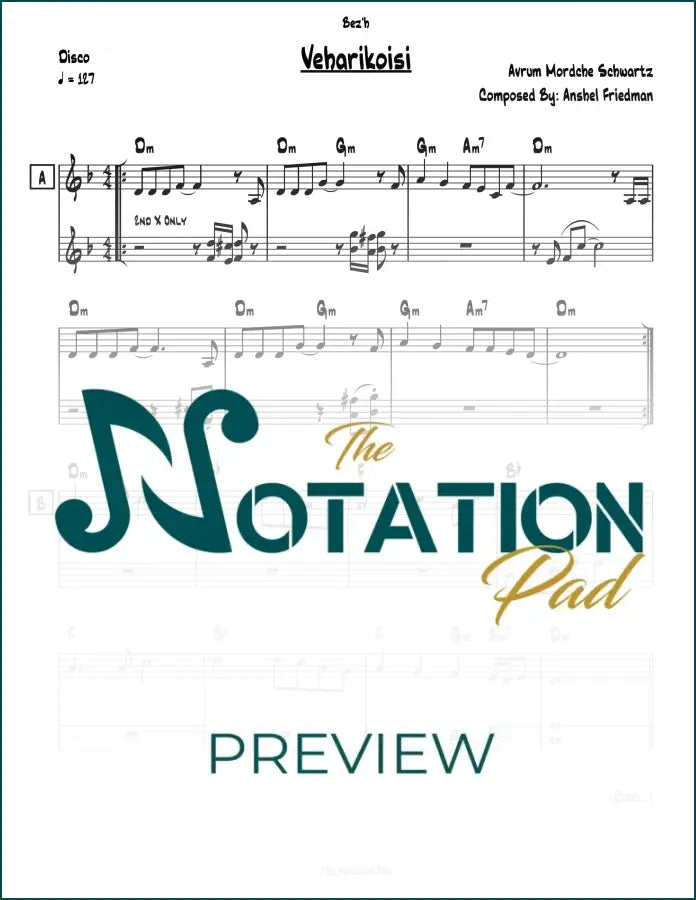 Veharikosi - Avrum Mordche 2-Liner Sheet Music