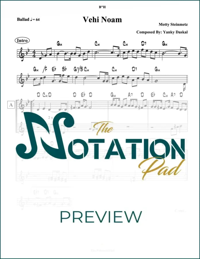Vehi Noam 2-Liner Sheet Music