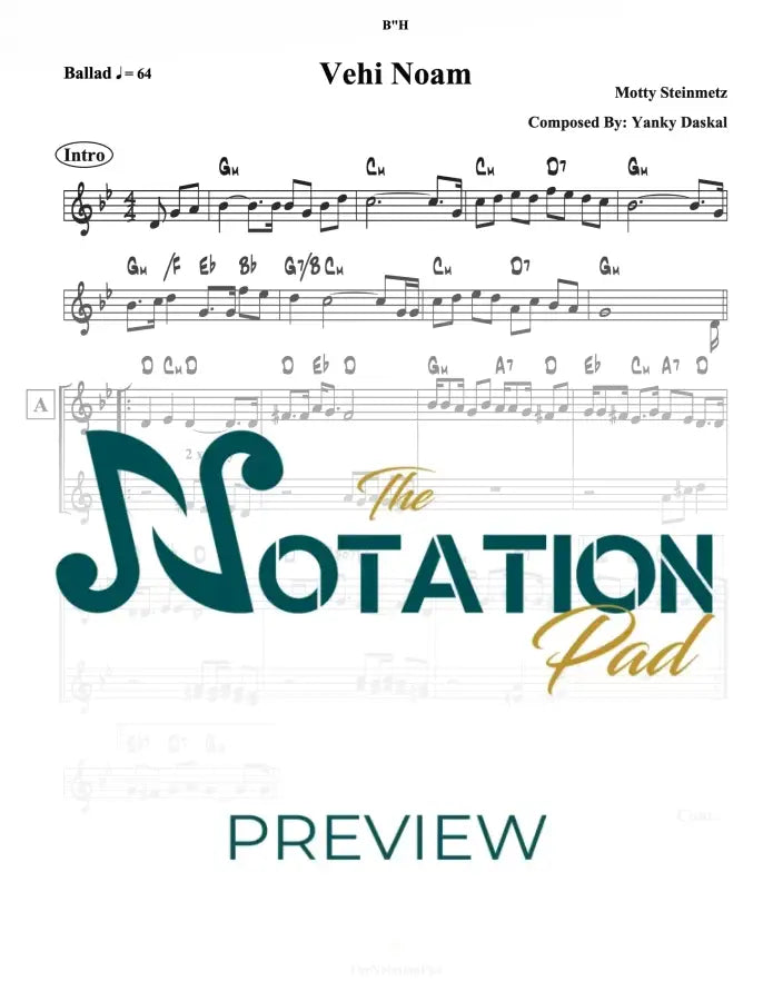 Vehi Noam 2-Liner Sheet Music