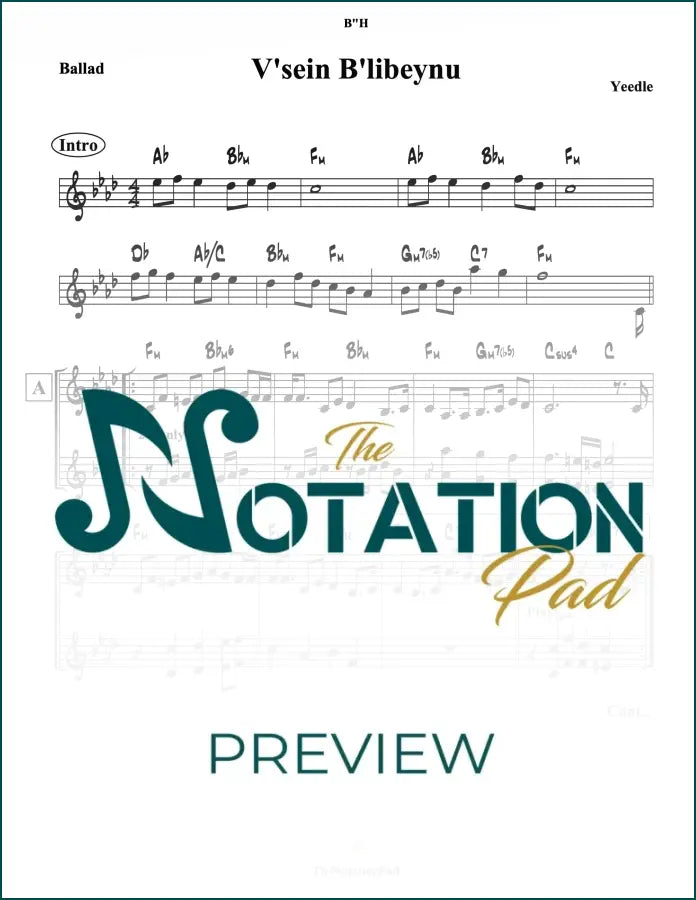 Vesein Belibeinu 2-Liner Sheet Music