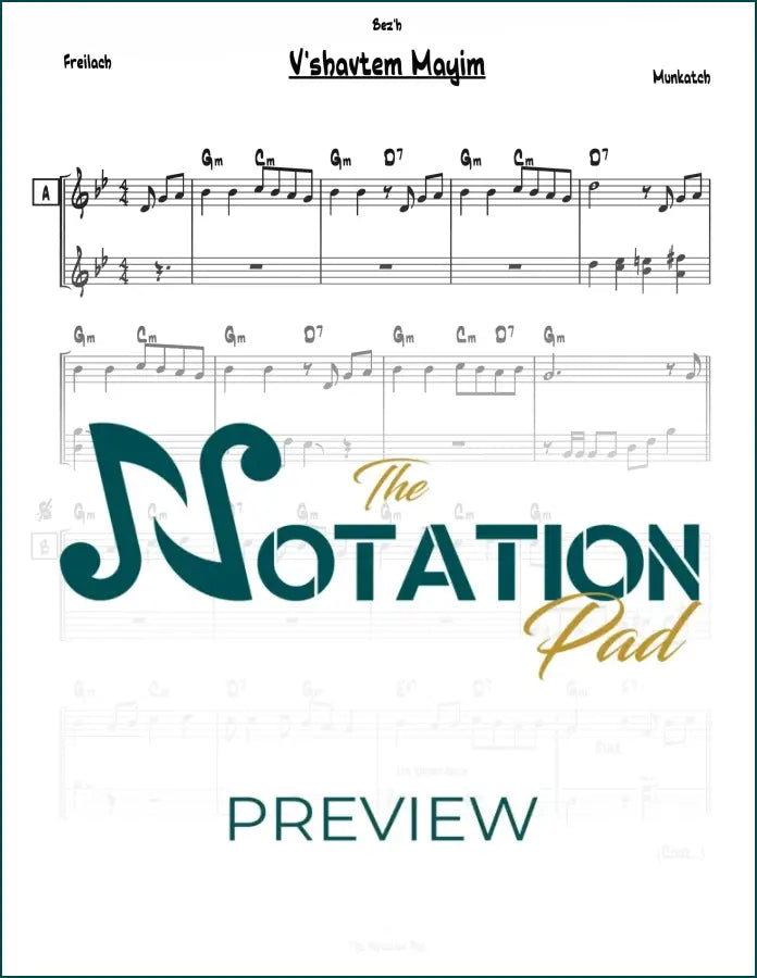 Veshavtem Mayim - Munkatch 2-Liner Sheet Music