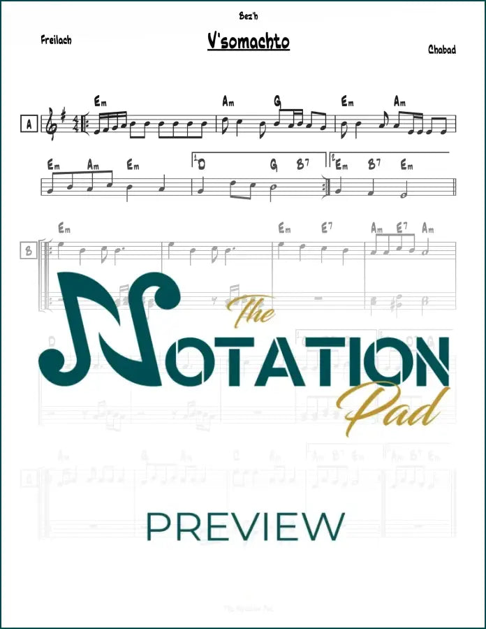 Vesomachto - Chabad 2-Liner Sheet Music