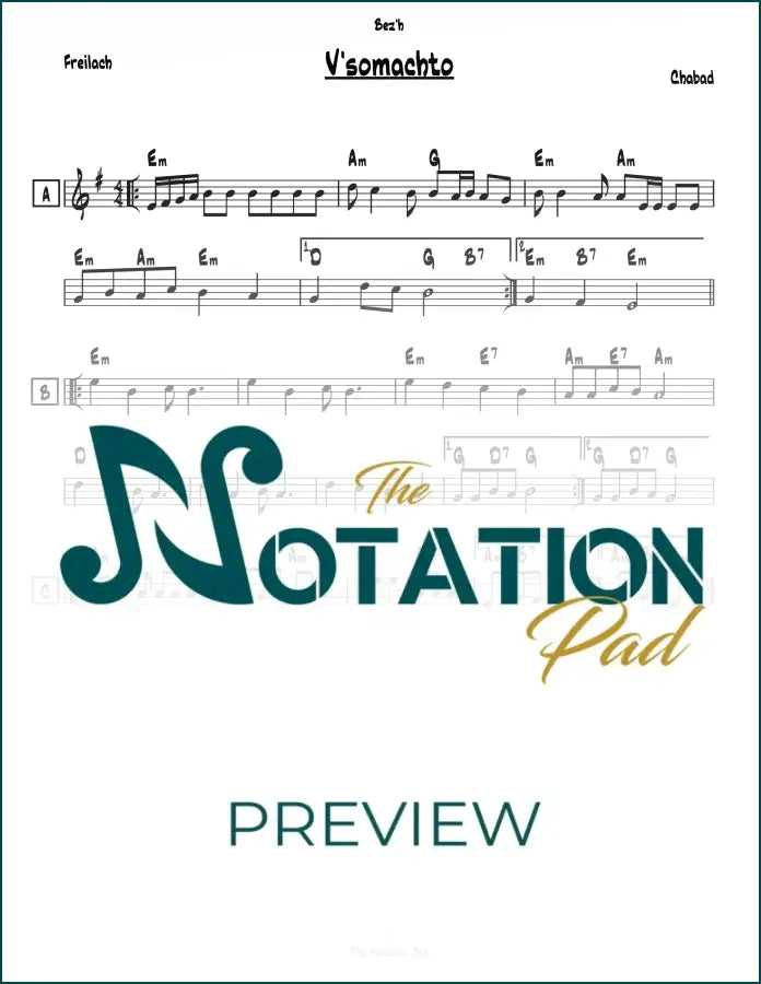 Vesomachto - Chabad Lead Sheet Sheet Music